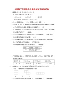 人教版三年级数学上册 第一学期期末复习质量检测试题测试卷 (10)