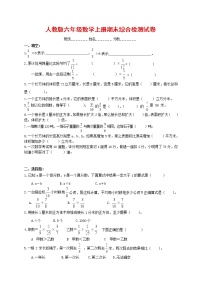 人教版六年级数学上册 第一学期期末复习综合检测试题测试卷 (54)