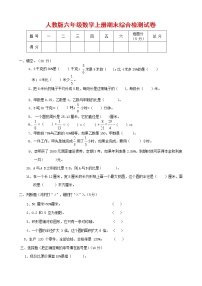 人教版六年级数学上册 第一学期期末复习综合检测试题测试卷 (24)