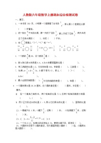 人教版六年级数学上册 第一学期期末复习综合检测试题测试卷 (66)