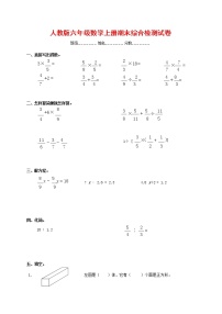 人教版六年级数学上册 第一学期期末复习综合检测试题测试卷 (45)