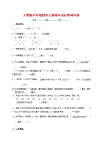 人教版六年级数学上册 第一学期期末复习综合检测试题测试卷 (187)