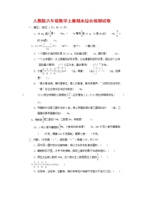 人教版六年级数学上册 第一学期期末质量综合检测试题测试卷 (59)