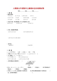 人教版五年级数学上册 第一学期期末复习综合检测试题测试卷 (63)