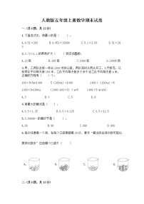 人教版五年级上册数学期末试卷及参考答案（巩固）