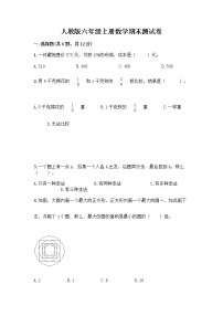 人教版六年级上册数学期末测试卷各版本