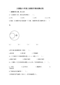 人教版六年级上册数学期末测试卷附答案下载