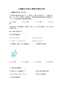 人教版五年级上册数学期末试卷（必刷）