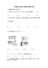 人教版五年级上册数学期末试卷（精练）