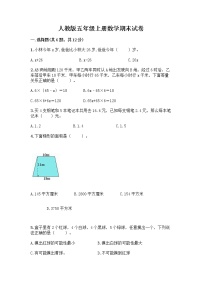 人教版五年级上册数学期末试卷A4版打印