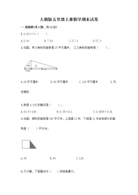 人教版五年级上册数学期末试卷标准卷