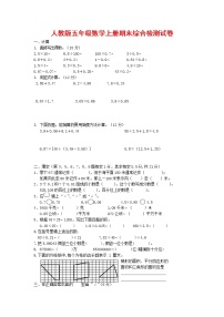 人教版五年级数学上册 第一学期期末复习综合检测试题测试卷 (195)