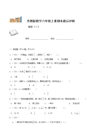 期末最后冲刺五套卷——苏教版六年级上册数学综合（二）