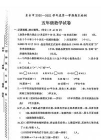 江苏省盐城市东台市2020-2021学年度五年级第一学期期末数学试卷（PDF版无答案）苏教版