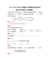 2021-2022学年六年级数学上册期末复习系列之数与形专项练习(解析版)
