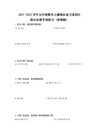 2021-2022学年五年级数学上册期末复习系列之混合运算专项练习（原卷版）