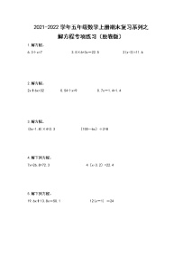 2021-2022学年五年级数学上册期末复习系列之解方程专项练习（原卷版）