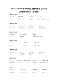 2021-2022学年五年级数学上册期末复习系列之口算题专项练习（原卷版）