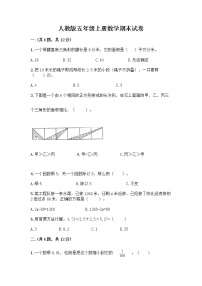 人教版五年级上册数学期末试卷（预热题）