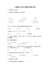 人教版五年级上册数学期末试卷（名师推荐）