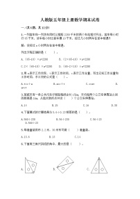 人教版五年级上册数学期末试卷（精选题）