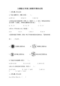 人教版五年级上册数学期末试卷附参考答案（研优卷）