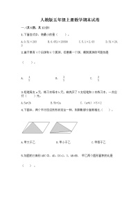 人教版五年级上册数学期末试卷含答案（名师推荐）