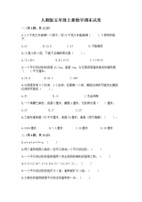 人教版五年级上册数学期末试卷及答案（易错题）