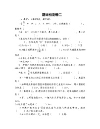 人教版六年级数学下册 期末检测卷二（无答案）