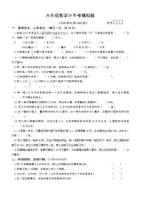 苏教版六年级数学小毕考模拟检测（二）无答案