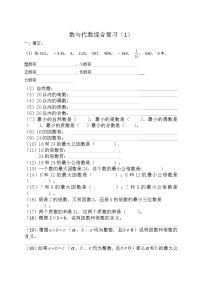 数与代数综合复习（综合复习） 人教版数学六年级下册（无答案）