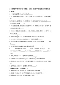 小升初数学复习试卷（试题）-2021-2022学年数学六年级下册（2）(含答案）