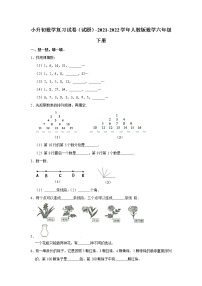 小升初数学复习试卷（试题）-2021-2022学年人教版数学六年级下册（1）(含答案）