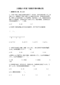 人教版六年级下册数学期中测试卷附完整答案【名师系列】