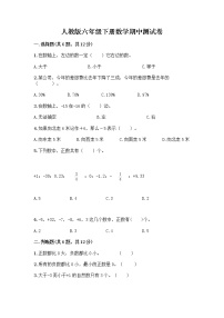 人教版六年级下册数学期中测试卷含完整答案【名师系列】