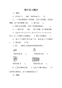 人教版小学数学五下  期中复习测评（含答案）