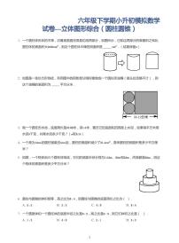 2022年六年级下学期小升初模拟数学试卷---立体图形综合(圆柱圆锥)(带答案).