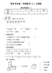 《期末精选卷》一年级上册数学人教版