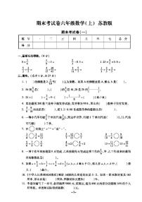 《期末精选卷》六年级上册数学苏教版