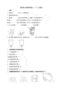 小学数学西师大版五年级下册体积与体积单位第4课时巩固练习