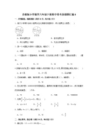 苏教版小学数学六年级下册期中常考易错题汇编8