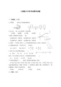 人教版数学六年级小升初试卷(含答案解析)