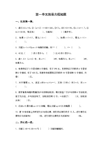 2021学年一 简易方程精练