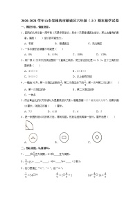 2020-2021学年山东省潍坊市潍城区六年级（上）期末数学试卷