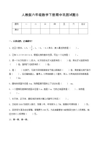 【考前巩固】2022年六年级数学下册期中巩固试题B（含答案）-人教版