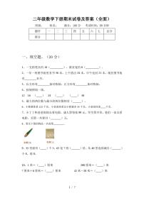 二年级数学下册期末试卷及答案(全面)