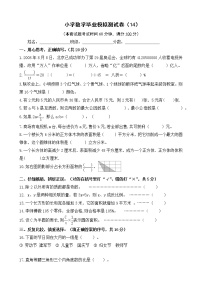 小学数学毕业模拟测试卷(14)（无答案）