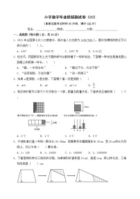 小学数学毕业模拟测试卷(03)（无答案）