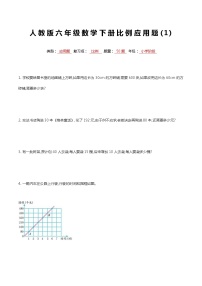 最新人教版六年级数学下册比例专项复习常考应用题 1