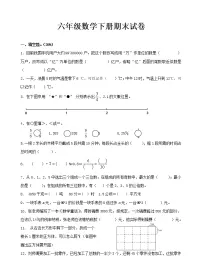 六年级数学下册期末试卷